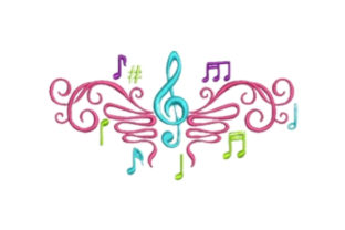 Music Notation Embroidery Design Review for Boutique Apparel