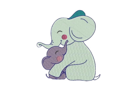 Reviewing the Cuddling Mom and Baby Elephant Embroidery Design